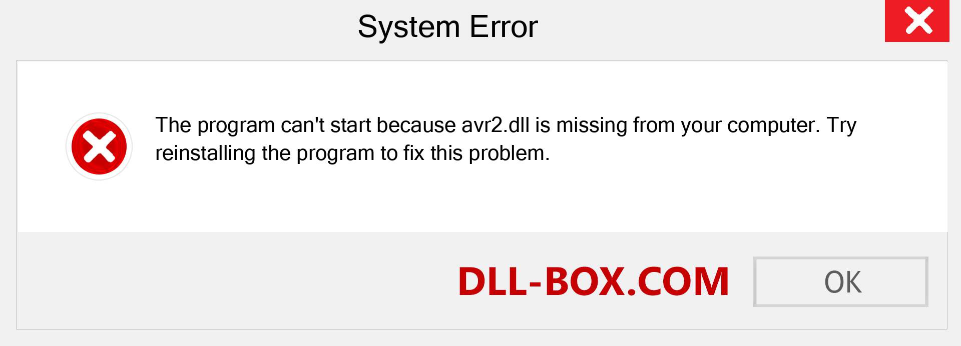  avr2.dll file is missing?. Download for Windows 7, 8, 10 - Fix  avr2 dll Missing Error on Windows, photos, images
